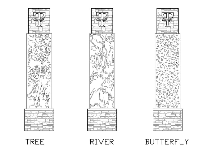 Monumentation - tree river butterfly display